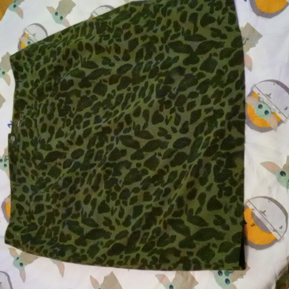 Green animal print skirt